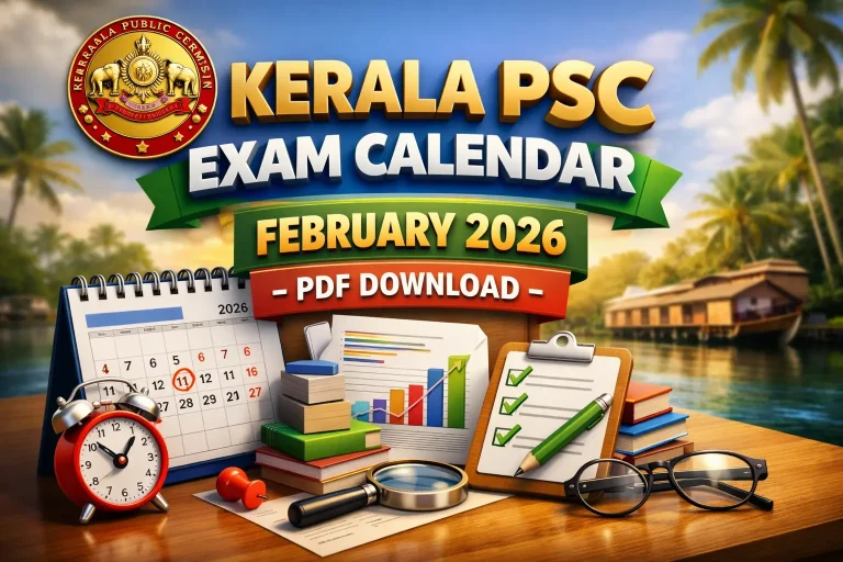 Kerala PSC Exam Calendar February 2026 - PDF Download 
