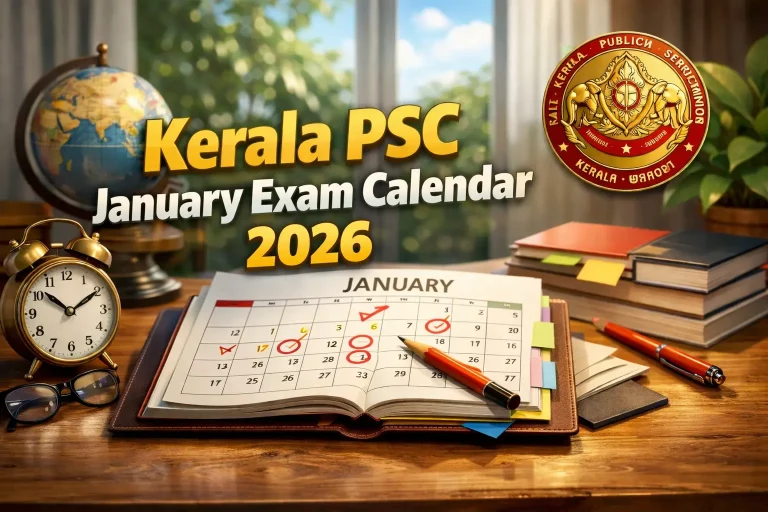 Kerala PSC January Exam Calendar 2026